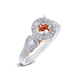 0.43ct 14k Two-tone Rose Gold Diamond Semi-mount Ring for 0.75ct Center
